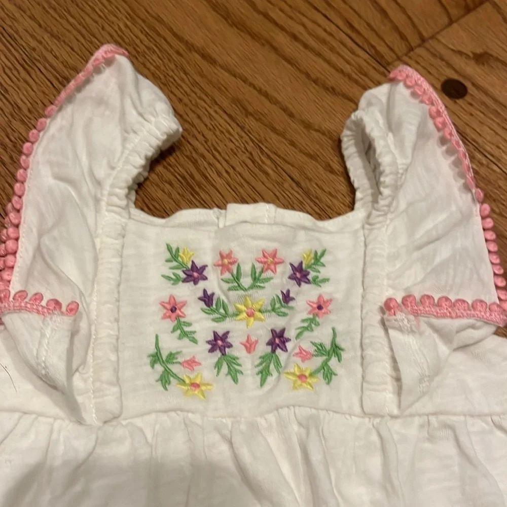 Carter's White Diaper Cover with Colorful Floral Design